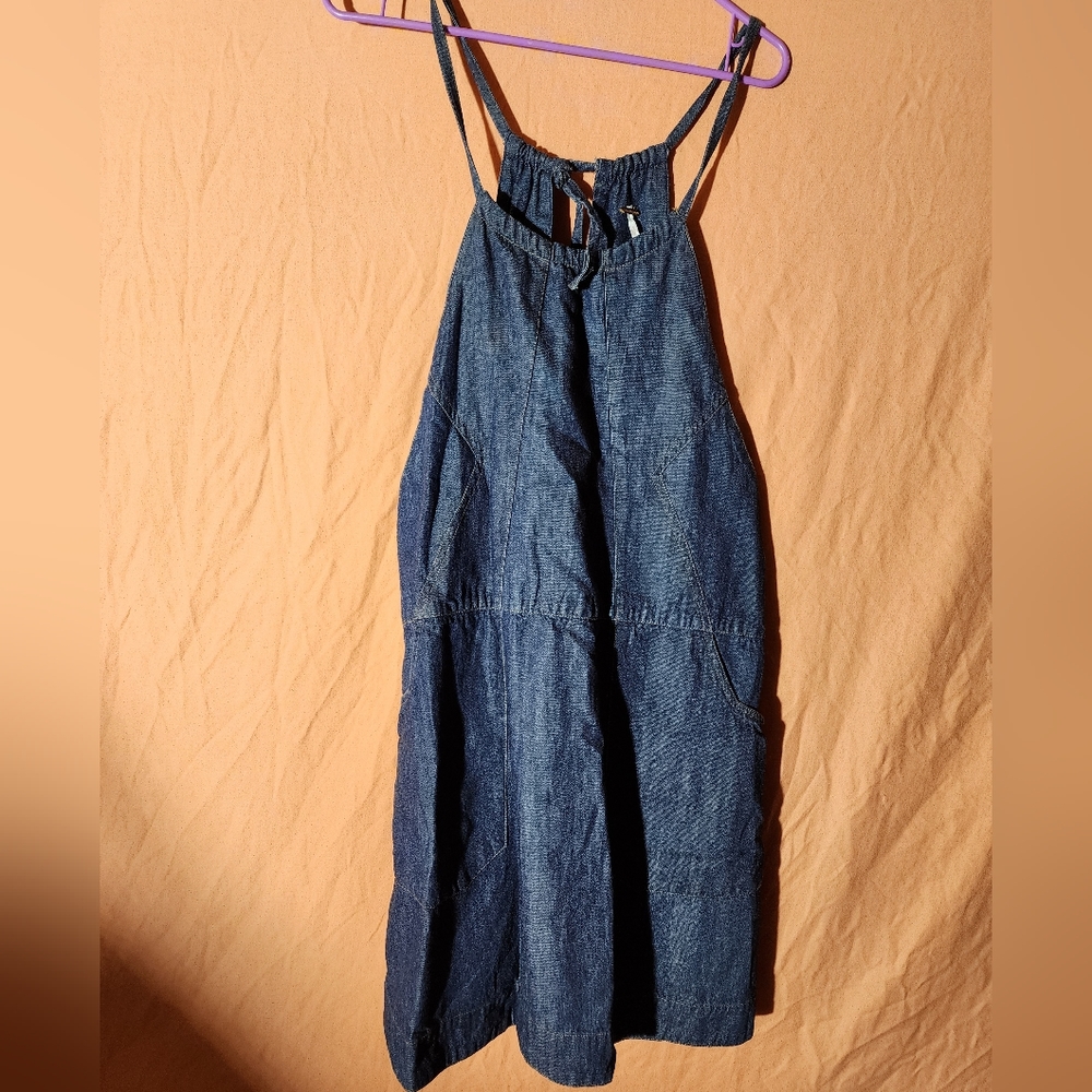 Denim Blue Sleeveless Midi Dress